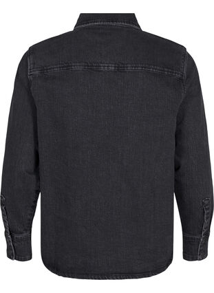 Zizzifashion Denim shirt with buttons and chest pockets, Dark Grey Denim, Packshot image number 1