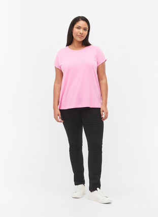 Zizzifashion Short sleeved cotton blend t-shirt, Rosebloom, Model image number 2