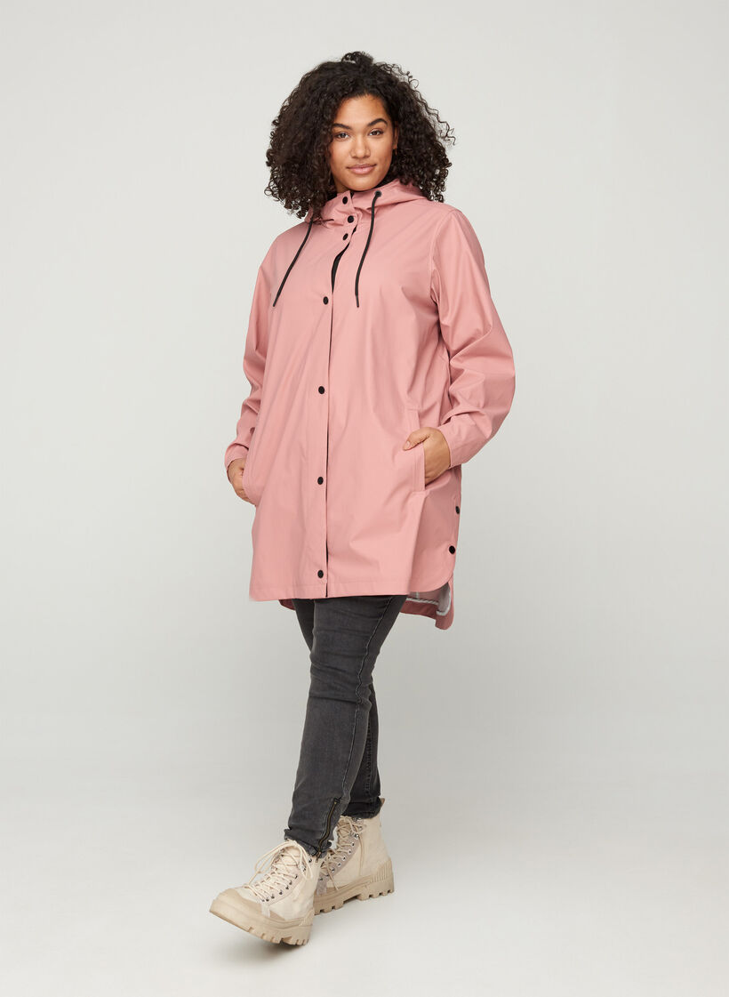 - - Sz. coat with 42-60 Zizzifashion Rain Rose hood and a - pockets
