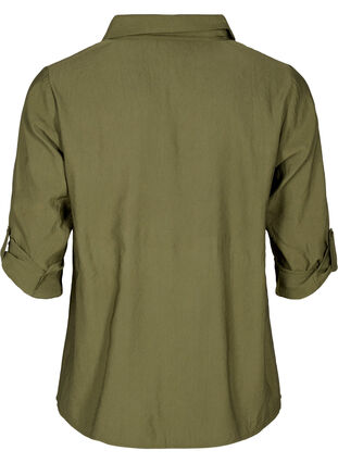 Zizzifashion Shirt with studs and 3/4 sleeves, Winter Moss, Packshot image number 1