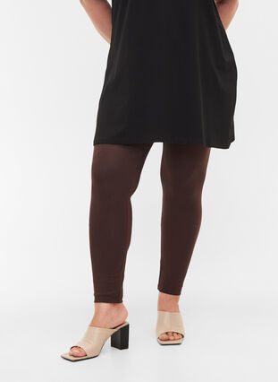 Zizzifashion Basic viscose leggings, Coffee Bean, Model image number 2