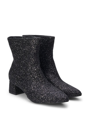 Zizzifashion Wide fit - Glitter ankle boot, Black, Packshot image number 1