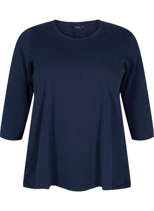 - - - Blue sleeves 3/4 t-shirt Zizzifashion with cotton 42-60 Sz. Basic