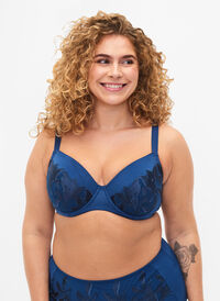 OUSITAID Women Lace Bra - Full Cup Non Padded Underwire Curves Plus Size  Sheer Bra 