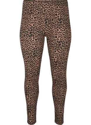 Zizzifashion Viscose leggings with leopard print, DARK LEO AOP, Packshot image number 0