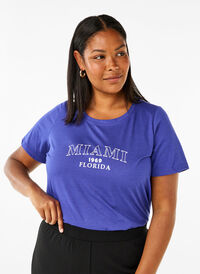 FLASH - T-shirt with motif, Royal Blue Miami, Model