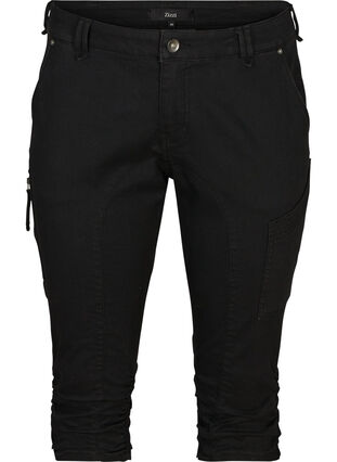 Zizzifashion Slim fit capri jeans with pockets, Black, Packshot image number 0