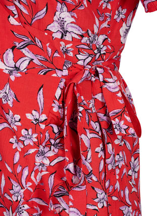 FLASH - Wrap dress with short sleeves, Poinsettia Flower, Packshot image number 3
