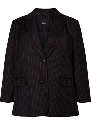 Zizzifashion Pinstripe blazer, Black W. Pinstripe, Packshot image number 0