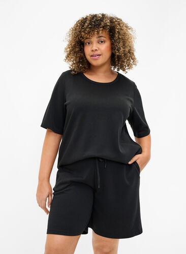 Zizzifashion Shorts made of modal mix with pockets, Black, Model image number 0