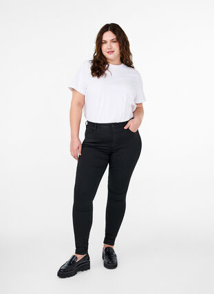Zizzifashion Stay black Amy jeans with high waist, Black, Model image number 0