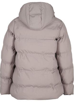 Zizzifashion Short puffer jacket with hood, Driftwood, Packshot image number 1