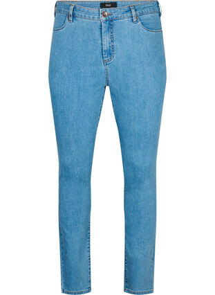 Zizzifashion Amy jeans with a high waist and super slim fit, Light Blue, Packshot image number 0
