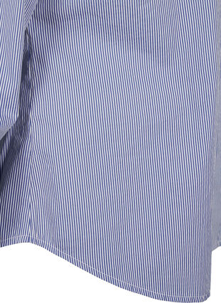 Zizzifashion Organic cotton shirt with bead embroidery, Blue White Stripe, Packshot image number 3