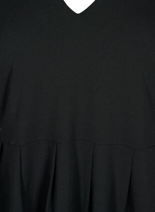 Zizzifashion A-shape dress with v-neck, Black, Packshot image number 2