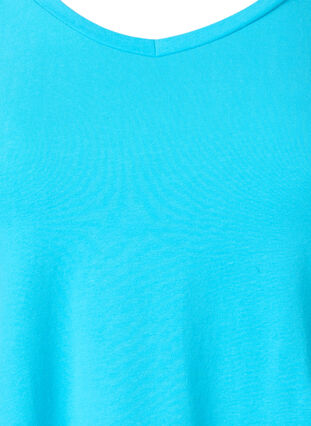 Zizzifashion Basic plain cotton t-shirt, Blue Atoll, Packshot image number 2