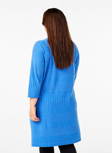 Zizzifashion Dress with 3/4 sleeves and striped pattern, Princess Blue Mel., Model image number 1