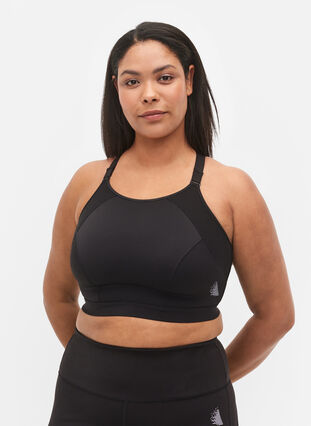 Women Sports Bras Tights Crop Top Yoga Vest Front Zip Plus Size Adjustable  Strap