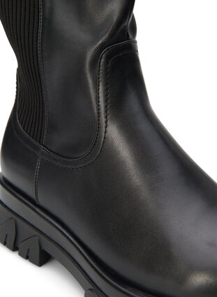 Zizzifashion Wide fit - High boot with elastic and zip, Black, Packshot image number 3