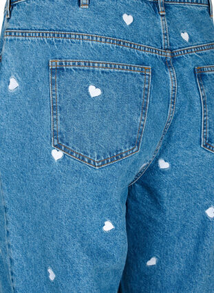 Zizzifashion Mille mom fit jeans with embroidery, Light Blue Heart, Packshot image number 3