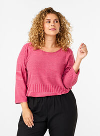 Blouse with 3/4 sleeves and striped pattern, Malaga Mel., Model