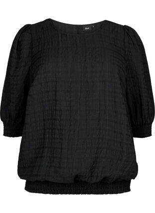 Zizzifashion Smock blouse with lyocell (TENCEL™), Black, Packshot image number 0