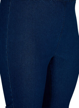 Zizzifashion FLASH - High waisted denim capri trousers with slim fit, Blue denim, Packshot image number 2