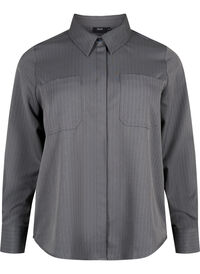 Pinstriped shirt with collar and chest pockets