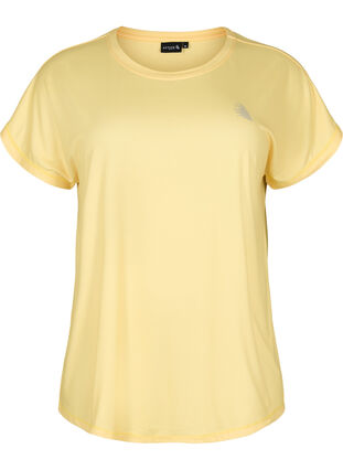 Zizzifashion Short sleeved workout t-shirt, Lemon Meringue, Packshot image number 0
