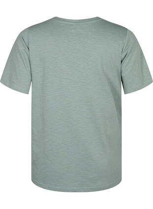 Zizzifashion Short sleeve basic t-shirt with v-neck, Chinois Green, Packshot image number 1
