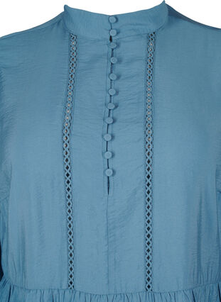 Zizzifashion Knee-length dress with embroidery and 3/4 sleeves, Blue Heaven, Packshot image number 2