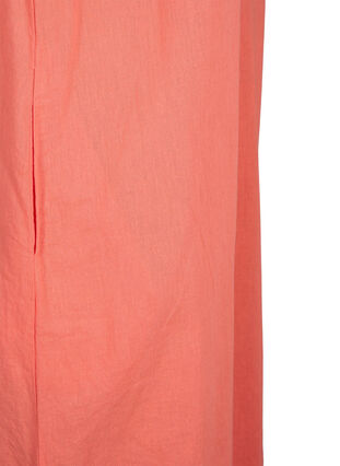 Zizzifashion Sleeveless cotton blend dress with linen, Living Coral, Packshot image number 3