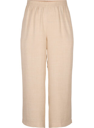 Zizzifashion Loose trousers with elasticated waistband and pockets, Cement, Packshot image number 0