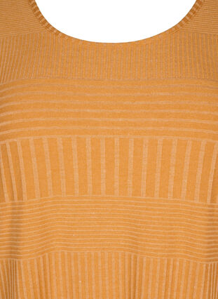 Zizzifashion Dress with 3/4 sleeves and striped pattern, Sudan Brown Mel., Packshot image number 3