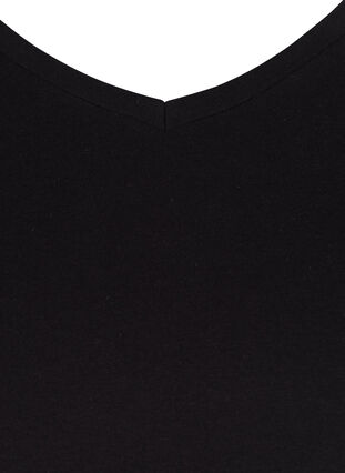 Zizzifashion Solid-coloured basic cotton T-shirt, Black, Packshot image number 2