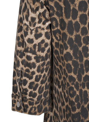 Zizzifashion Denim dress with leopard print, Leo AOP, Packshot image number 3