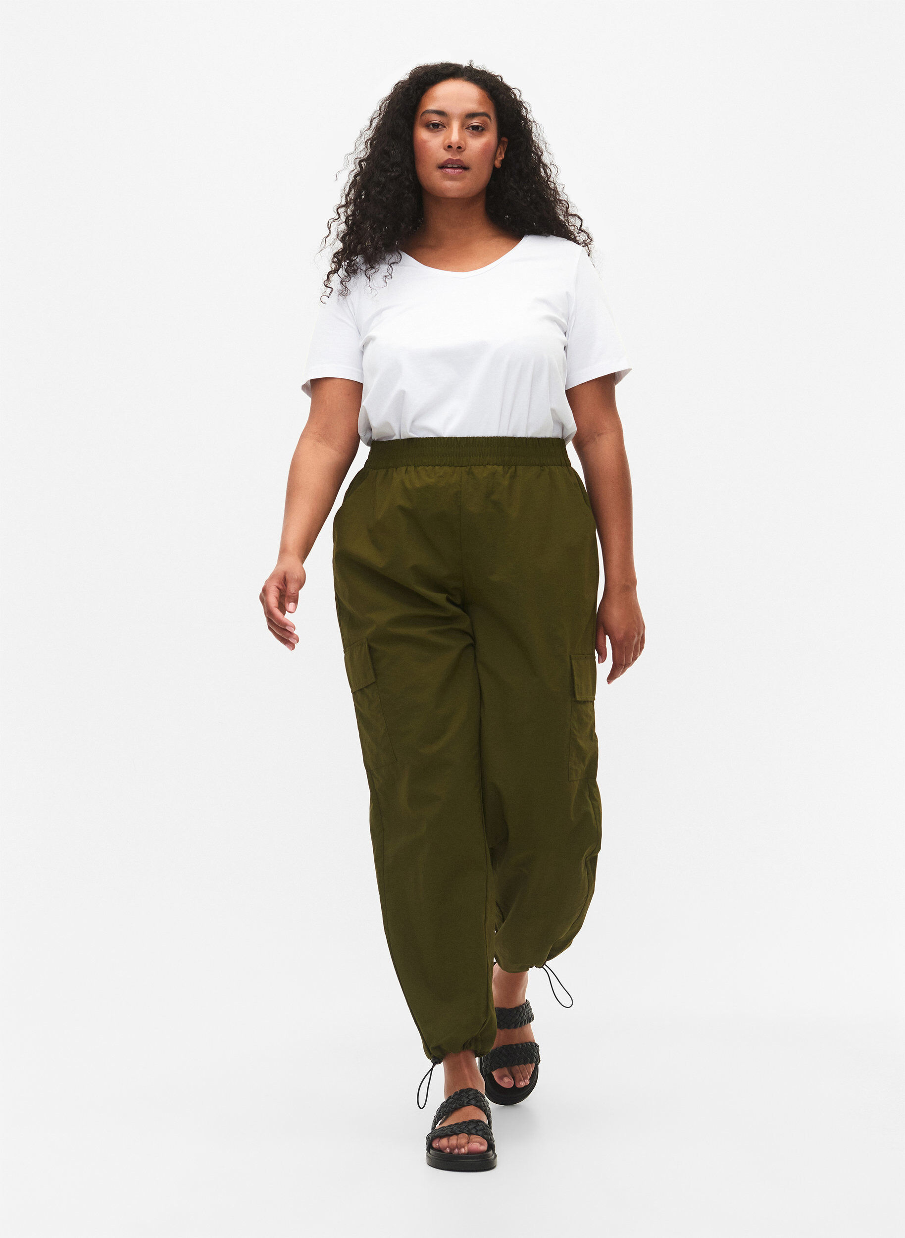 Buy Green Trousers & Pants for Women by QEBOO Online | Ajio.com