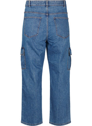 Zizzifashion Cargo jeans with high waist, Blue Denim, Packshot image number 1