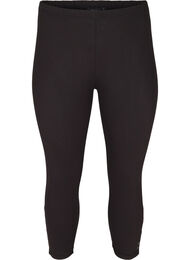 3/4 leggings with buttons, Black, Packshot