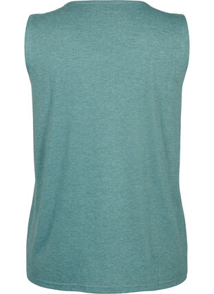 Zizzifashion Sleeveless top with lace, Sea Pine Melange, Packshot image number 1