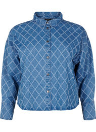 Denim shirt with destroy pattern, Blue Denim, Packshot