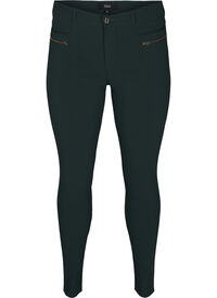 Tight-fitting trousers with zip details