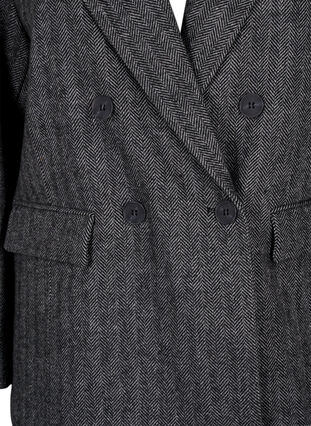 Zizzifashion Wool-blend blazer with pockets, Dark Grey Melange, Packshot image number 2