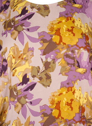 Zizzifashion Smock blouse with floral print, Purple Flower, Packshot image number 2