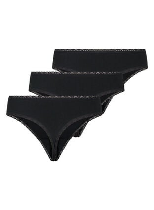 EBY Assorted 3-pack Thongs - Black