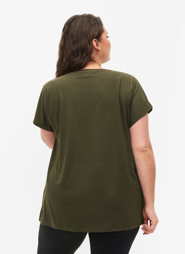 Zizzifashion Short sleeved workout t-shirt, Forest Night, Model image number 1