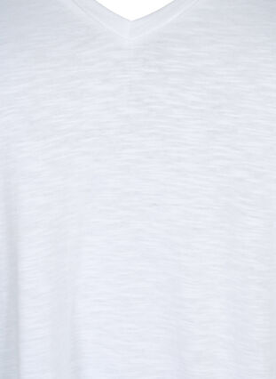 Zizzifashion Short-sleeved basic t-shirt with v-neck, Bright White, Packshot image number 2