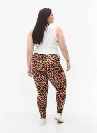 Zizzifashion Viscose leggings with leopard print, Leo, Model image number 1