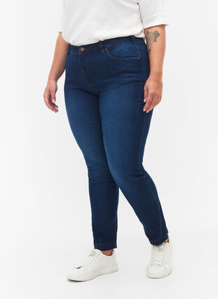 Zizzifashion Slim fit Emily jeans with normal waist, Blue Denim, Model image number 2