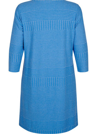 Zizzifashion Dress with 3/4 sleeves and striped pattern, Princess Blue Mel., Packshot image number 1